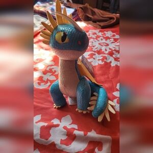 Dreamworks Blue Dragon Plush with Green Eyes